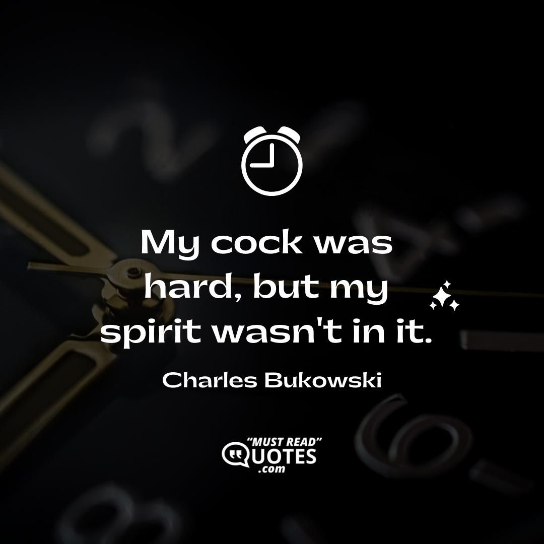 My cock was hard, but my spirit wasn't in it.