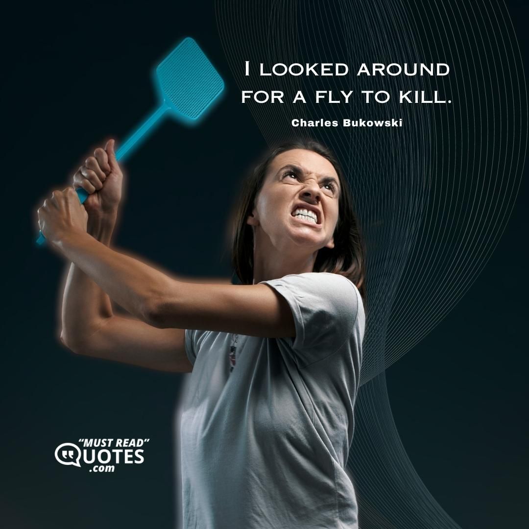 I looked around for a fly to kill.