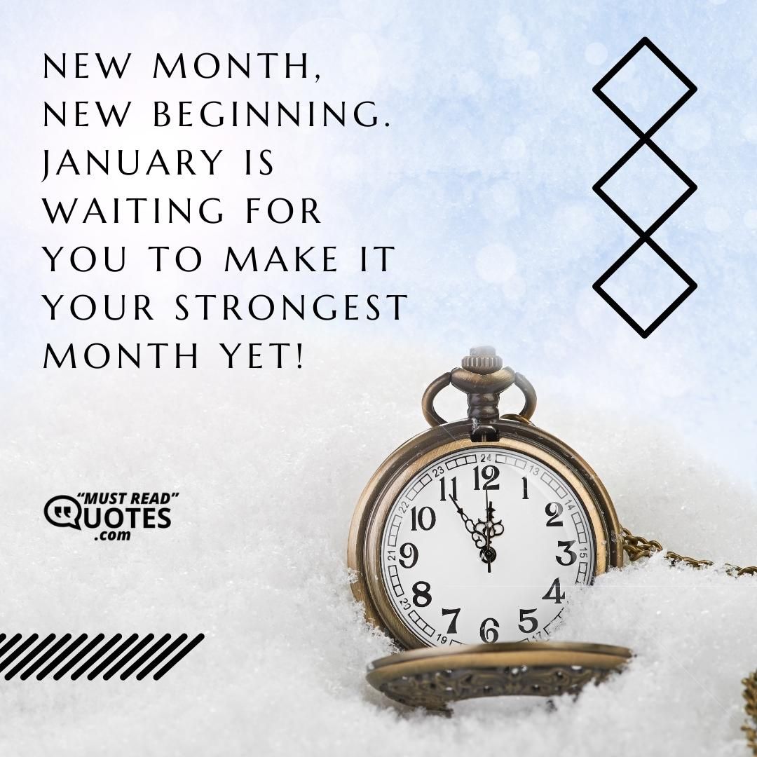 New Month, New Beginning. January is waiting for you to make it your strongest month yet!