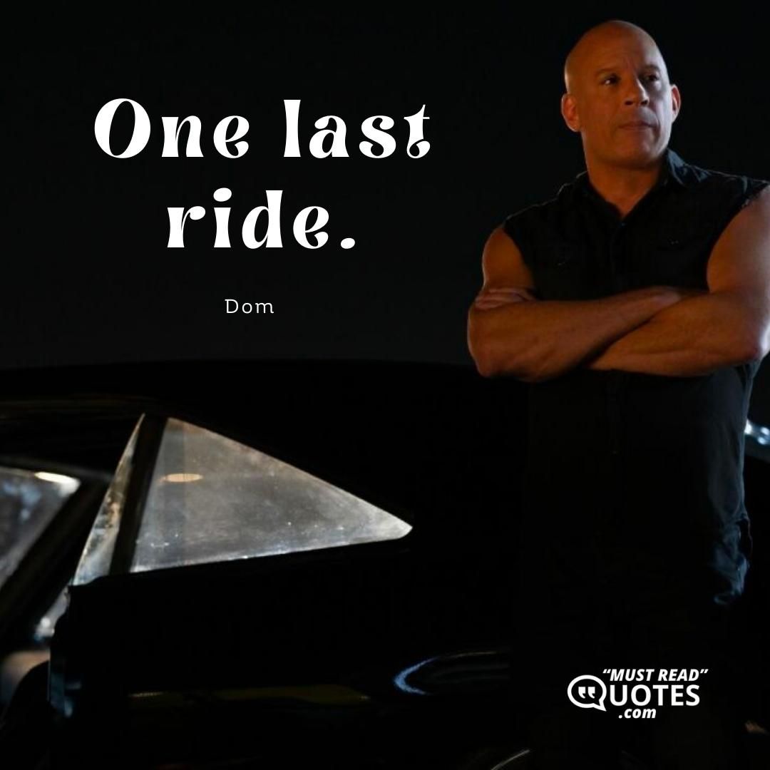 One last ride.