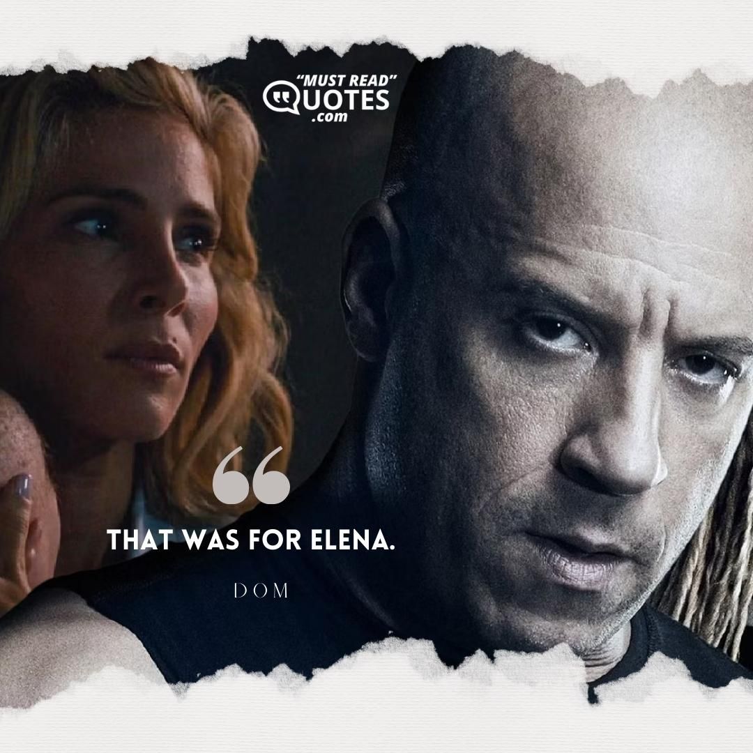 That was for Elena.