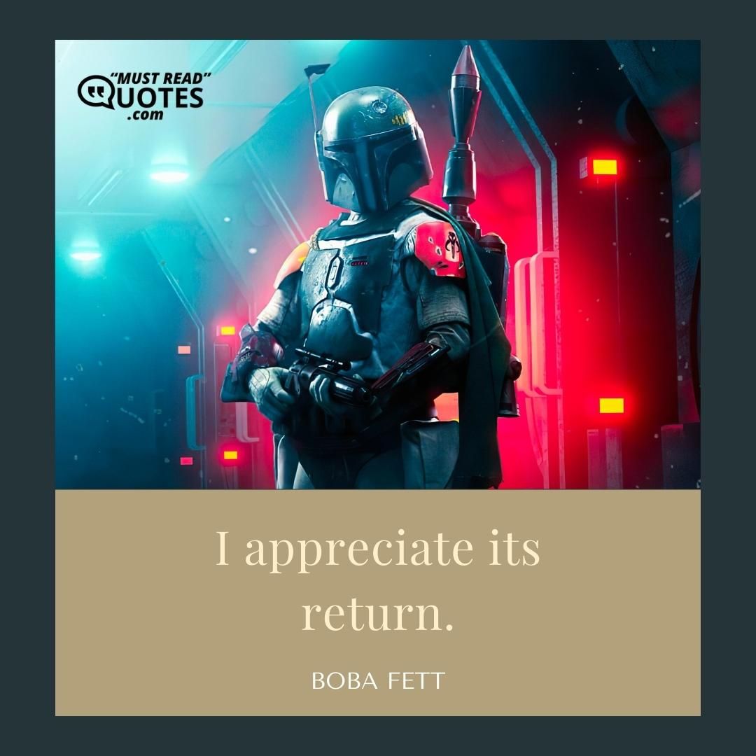 I appreciate its return.