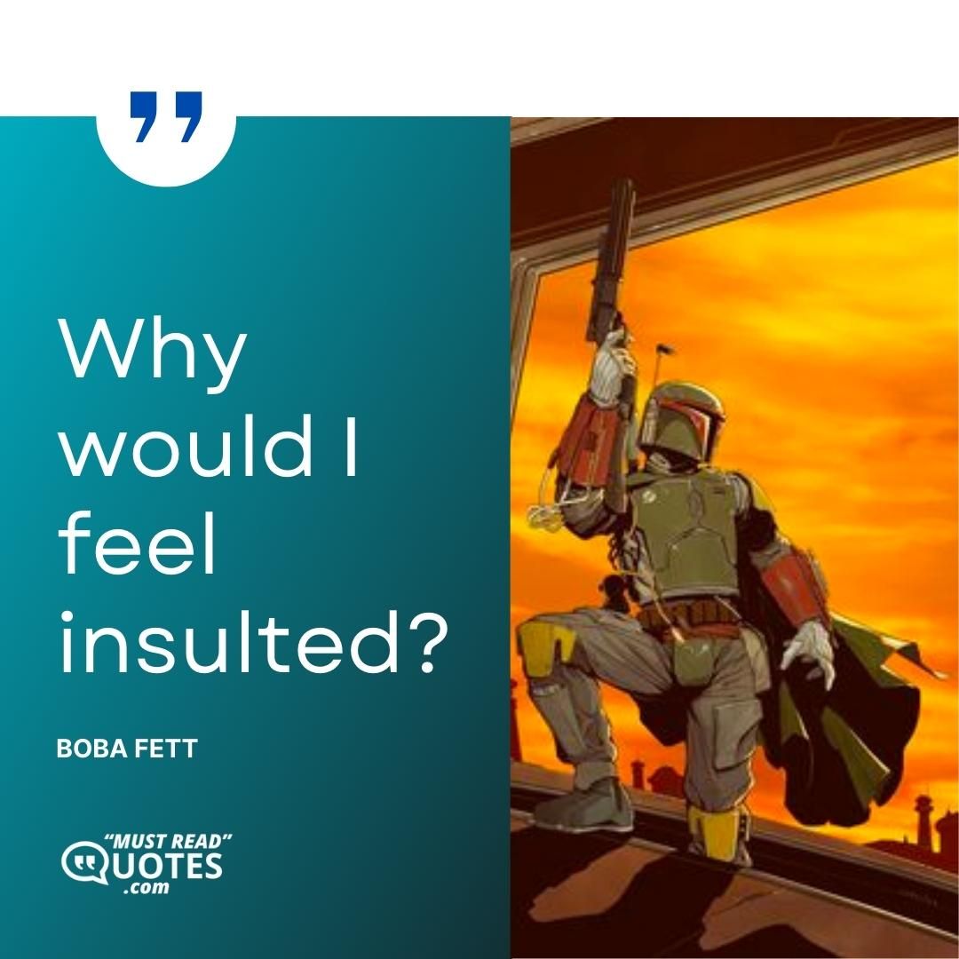 Why would I feel insulted?