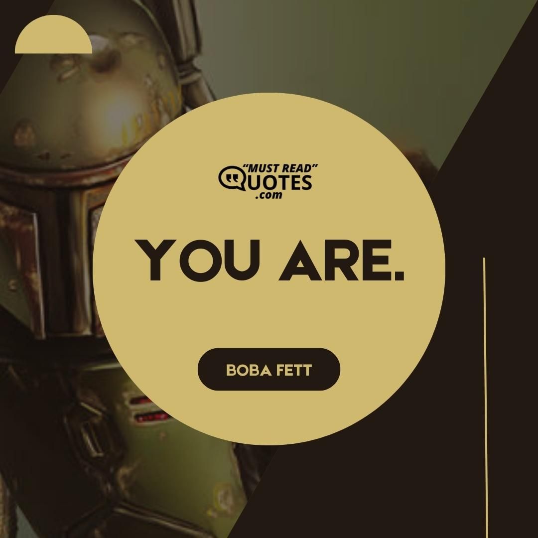You are.
