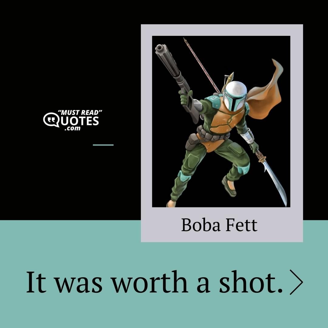 It was worth a shot.
