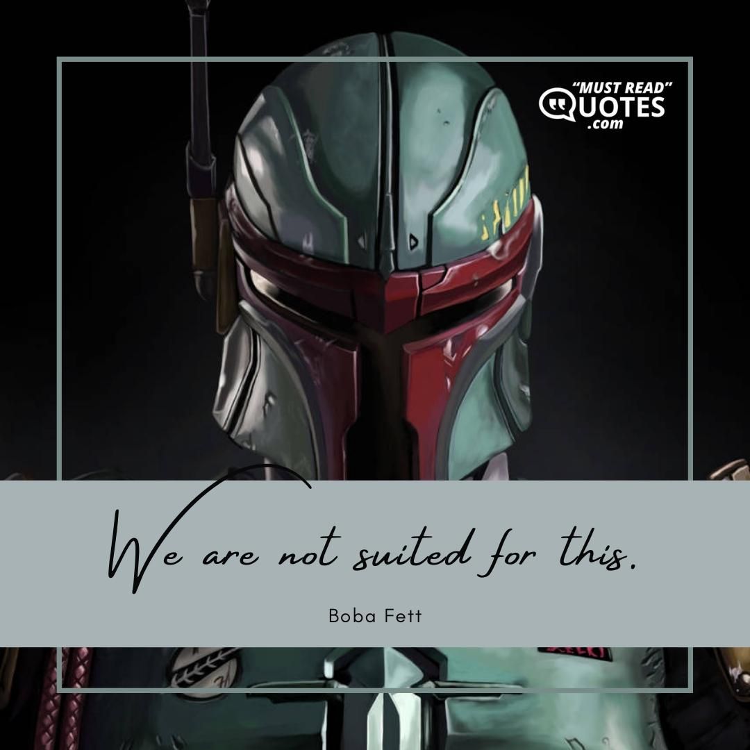 We are not suited for this.