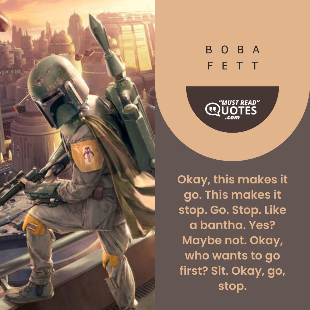 Okay, this makes it go. This makes it stop. Go. Stop. Like a bantha. Yes? Maybe not. Okay, who wants to go first? Sit. Okay, go, stop.
