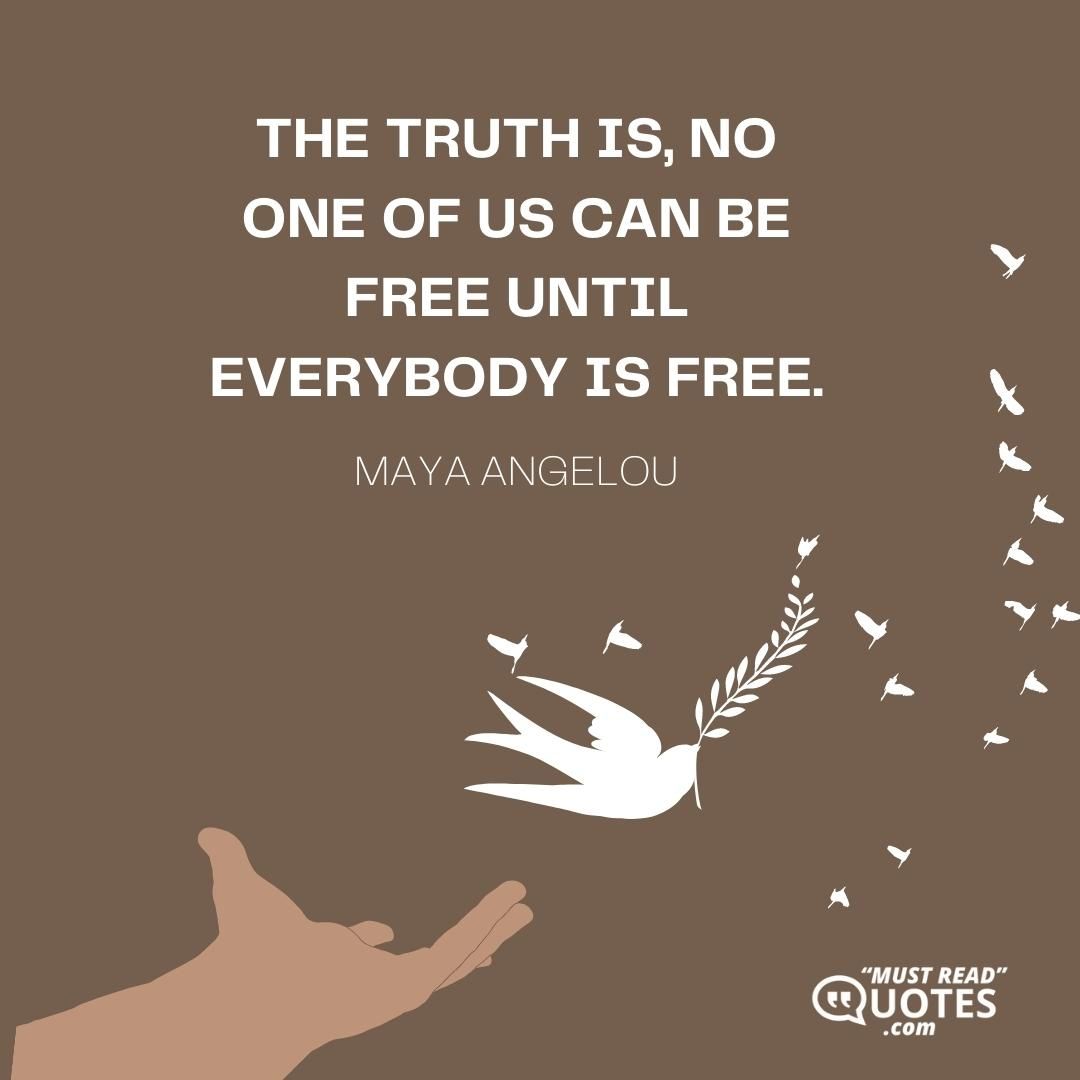 The truth is, no one of us can be free until everybody is free.
