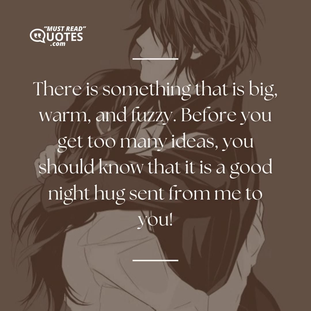 There is something that is big, warm, and fuzzy. Before you get too many ideas, you should know that it is a good night hug sent from me to you!