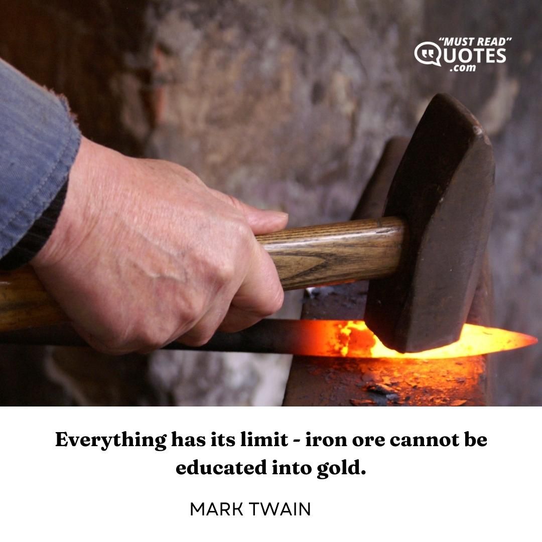 Everything has its limit - iron ore cannot be educated into gold.