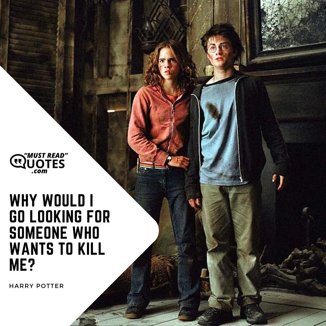 Why would I go looking for someone who wants to kill me?