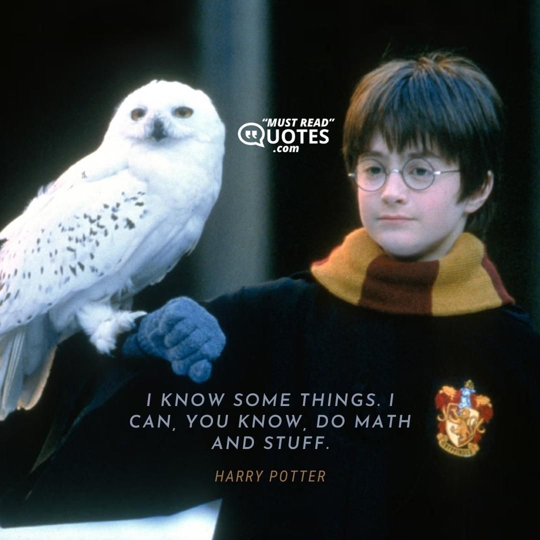 I know some things. I can, you know, do math and stuff.