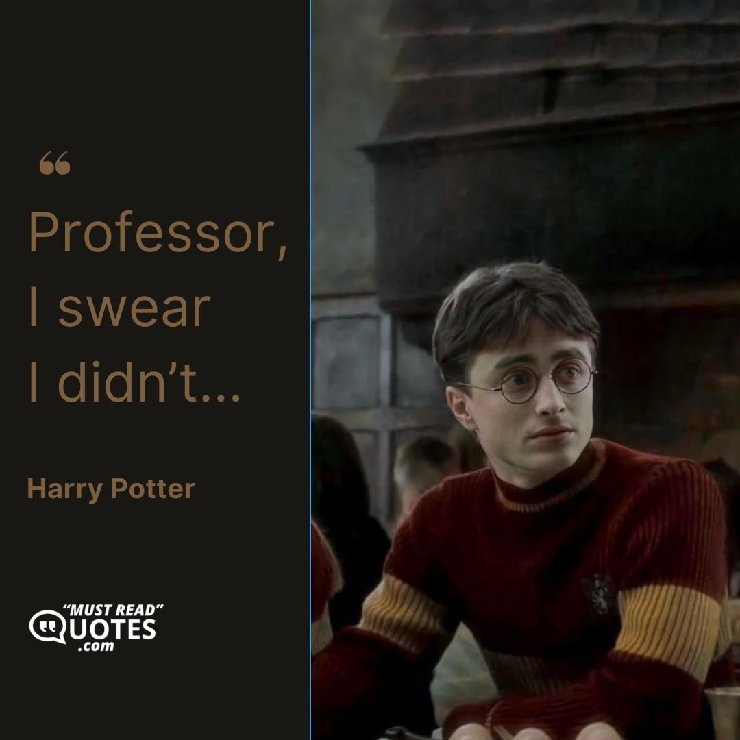 Professor, I swear I didn’t...