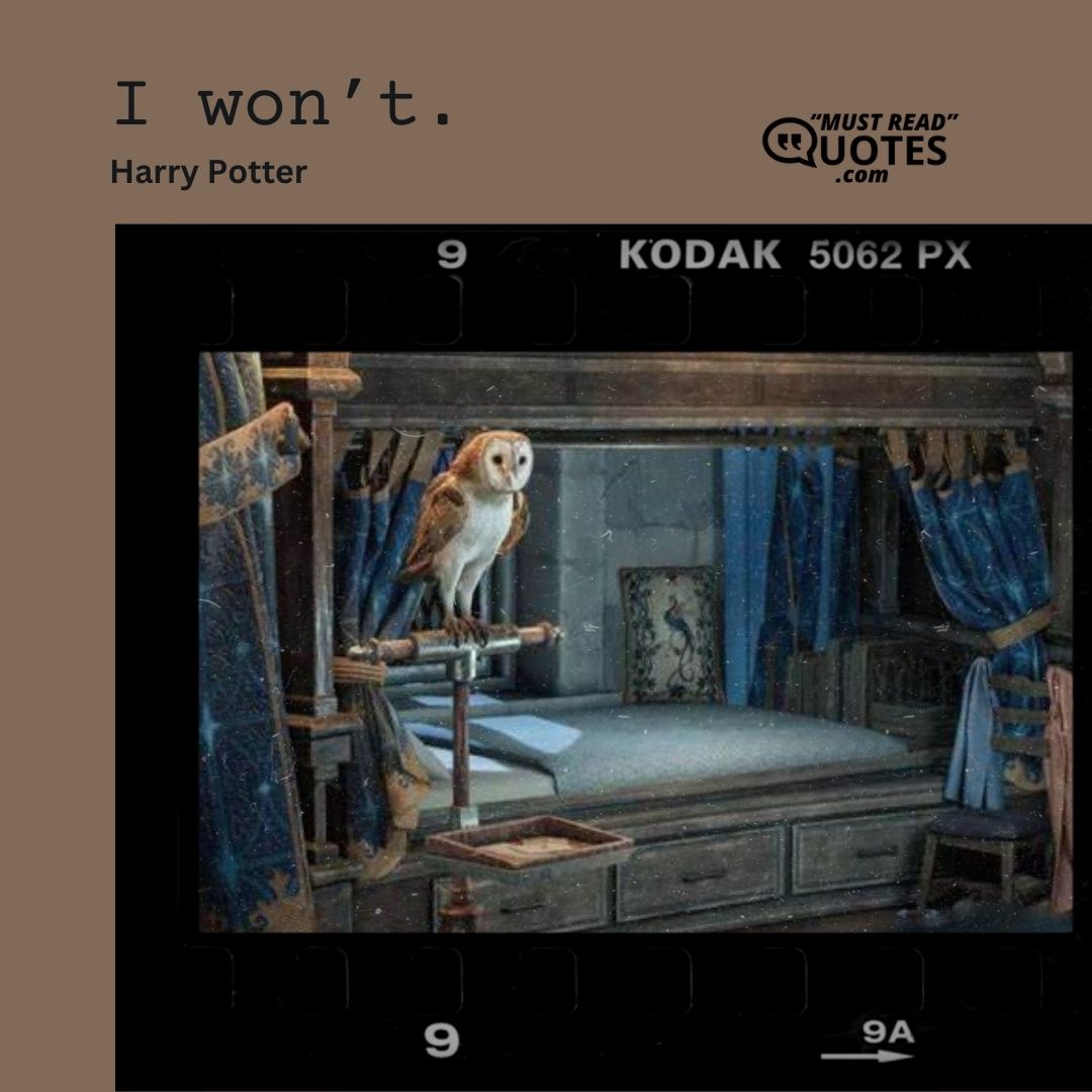 I WON’T!