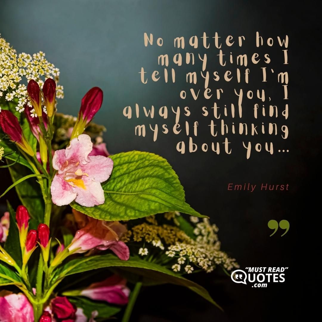 No matter how many times I tell myself I’m over you, I always still find myself thinking about you…
