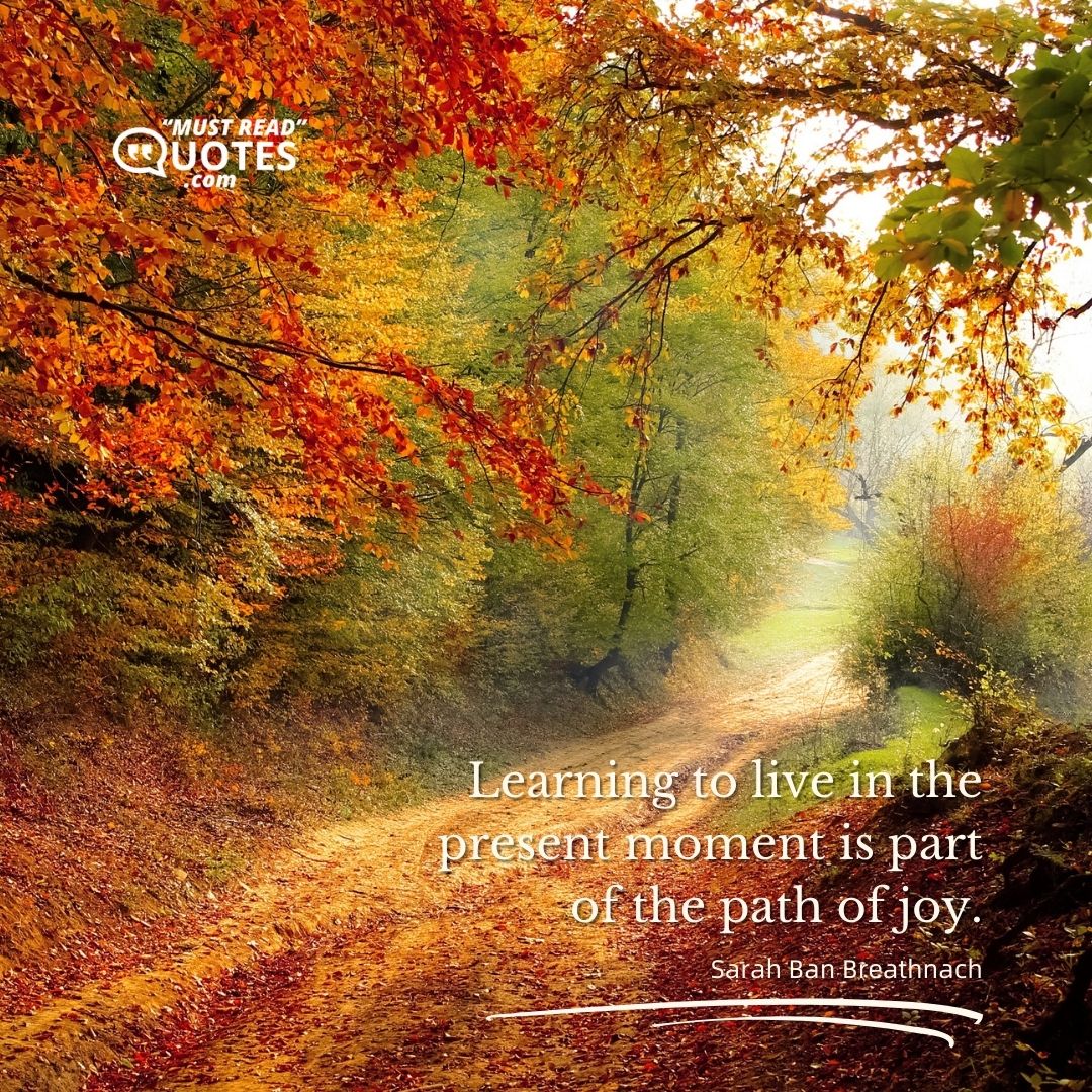 Learning to live in the present moment is part of the path of joy.