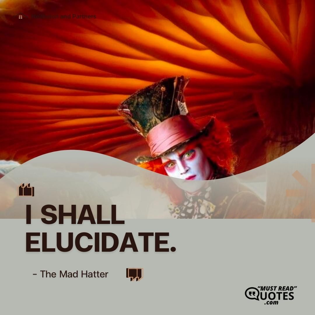 I shall elucidate.