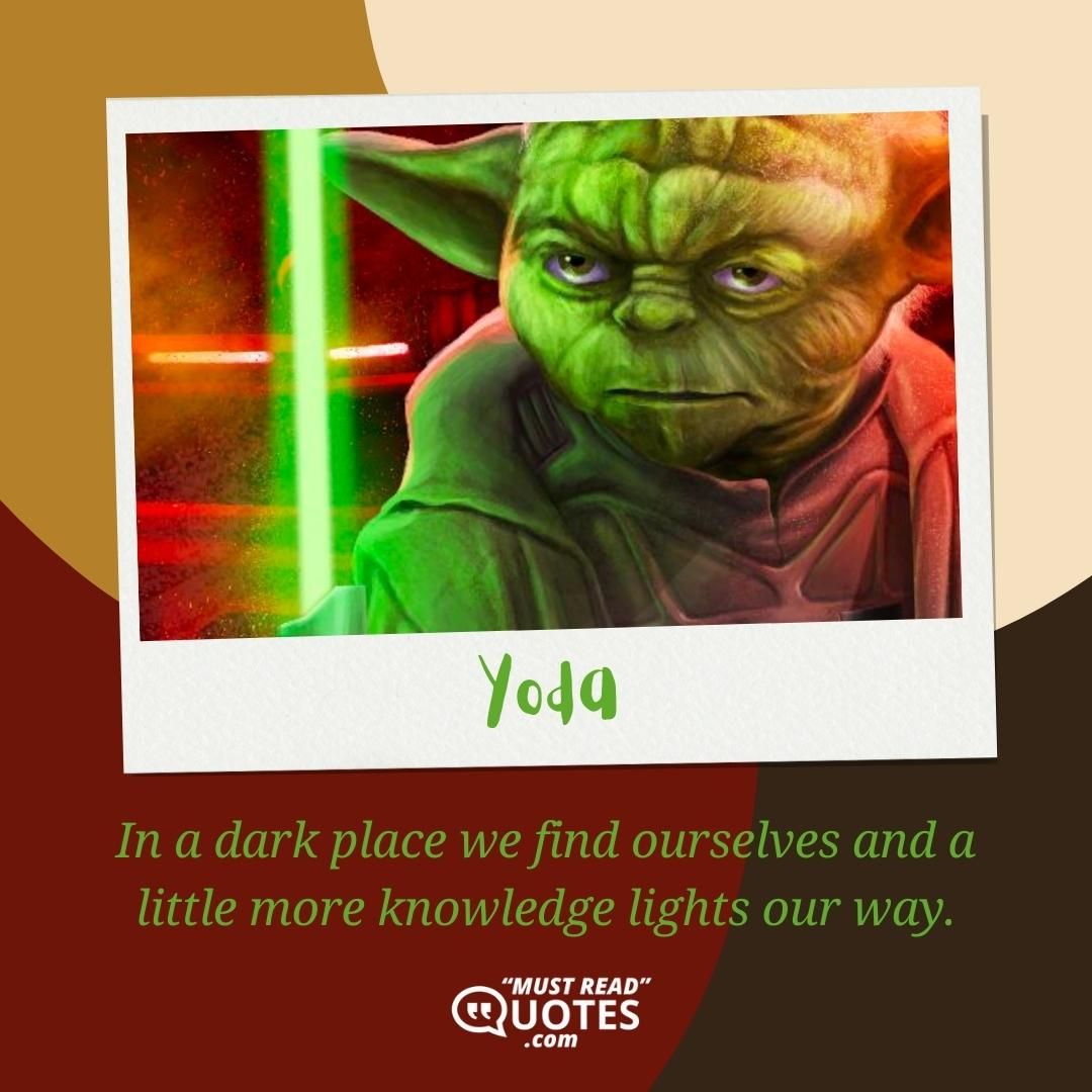 In a dark place we find ourselves and a little more knowledge lights our way.