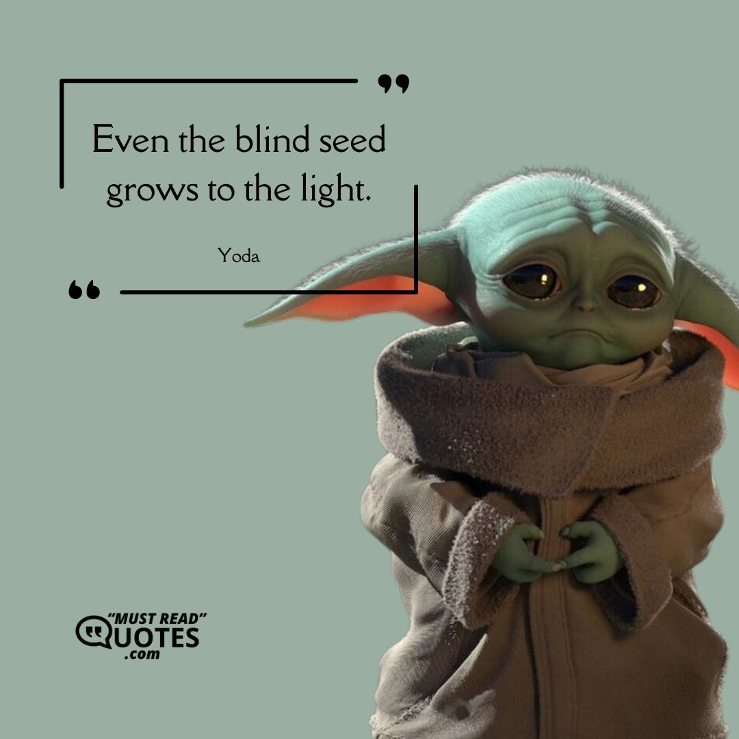 Even the blind seed grows to the light.