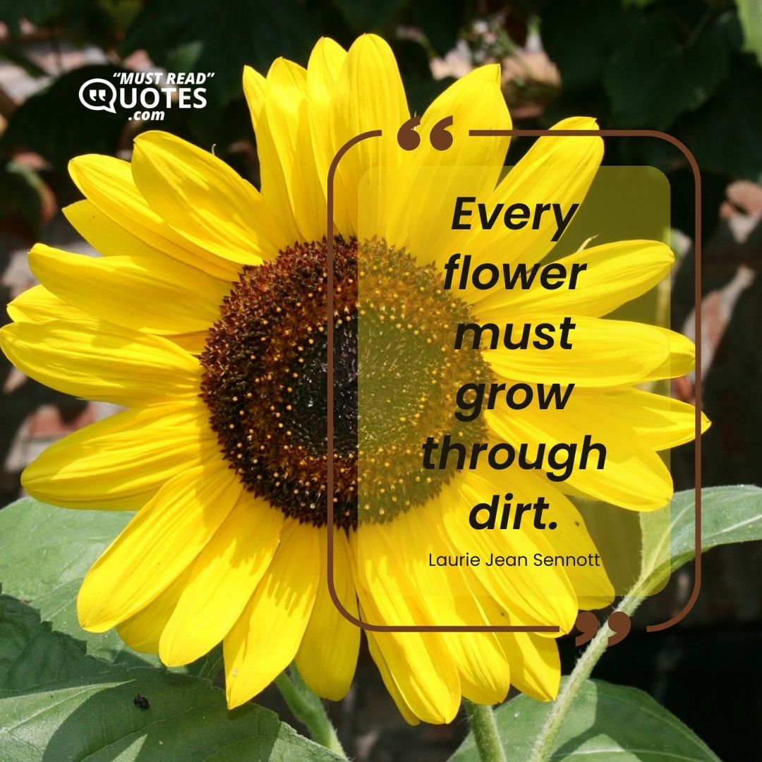 Every flower must grow through dirt.