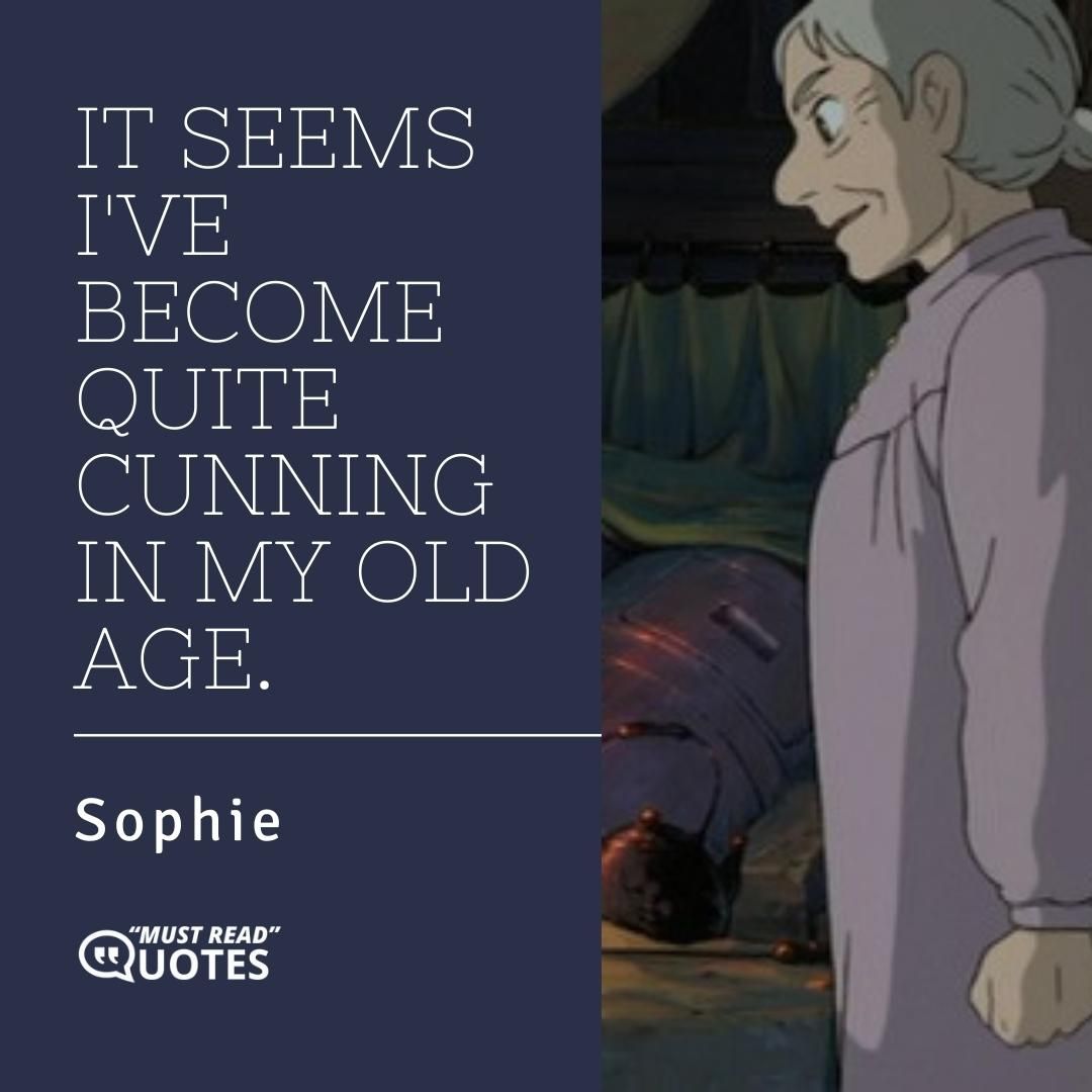 It seems I've become quite cunning in my old age.