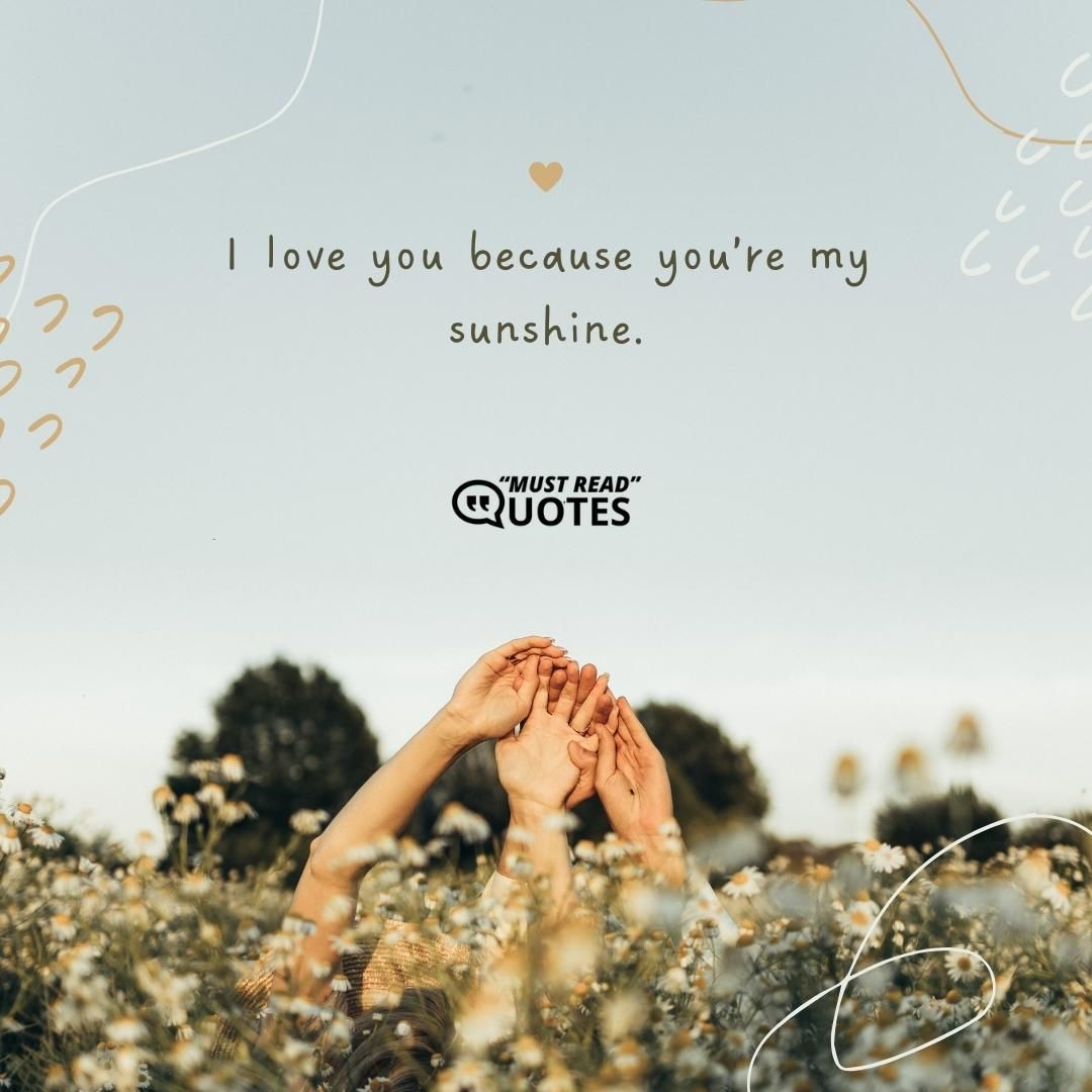 I love you because you’re my sunshine.