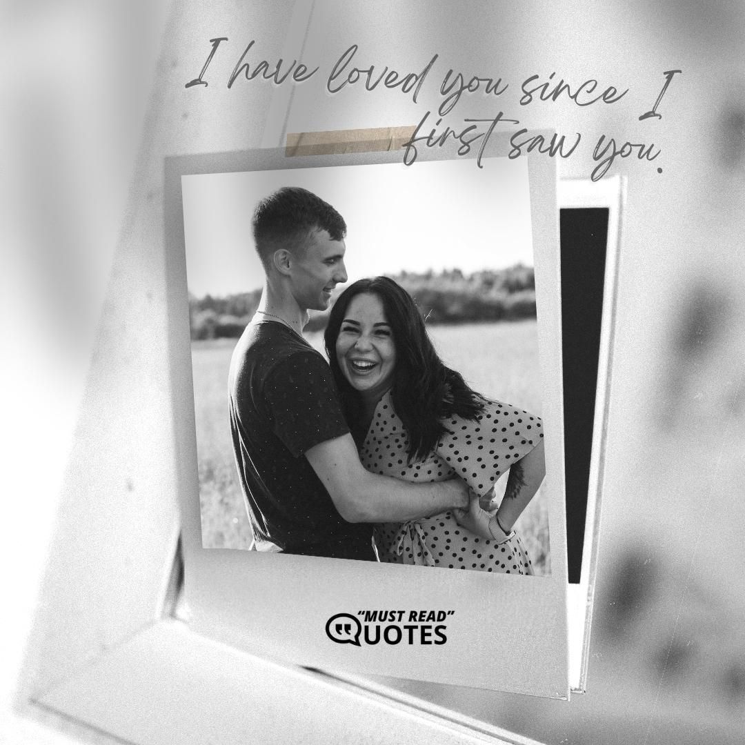 I have loved you since I first saw you.
