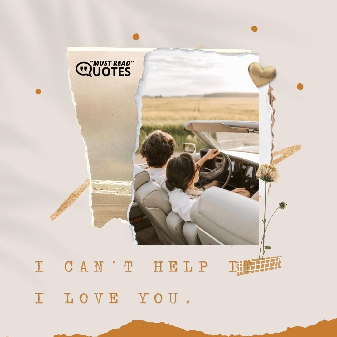 I can’t help it. I love you.
