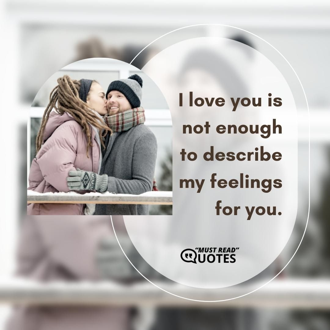 I love you is not enough to describe my feelings for you.