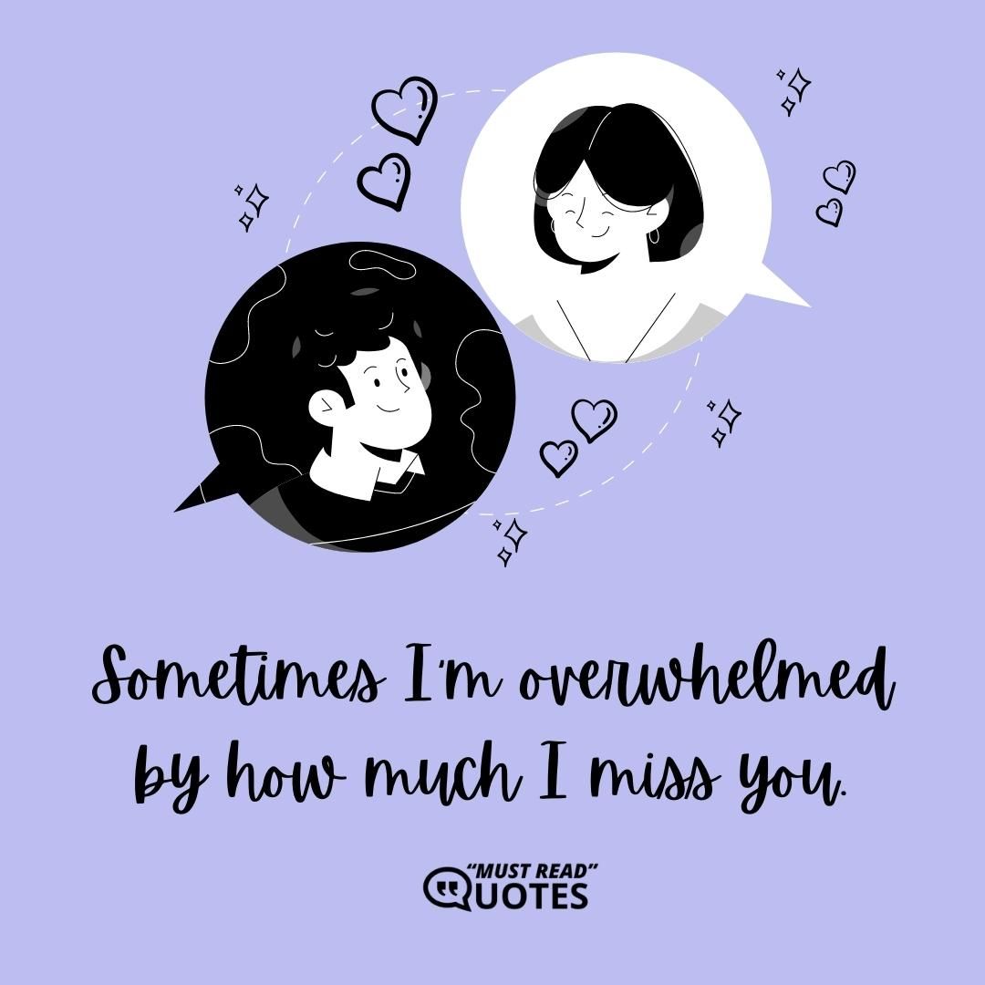 Sometimes I'm overwhelmed by how much I miss you.