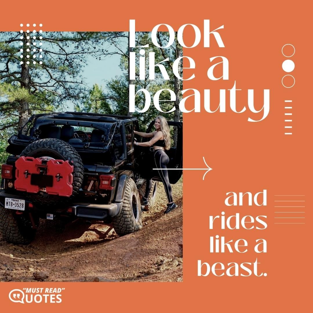 Look like a beauty and rides like a beast.