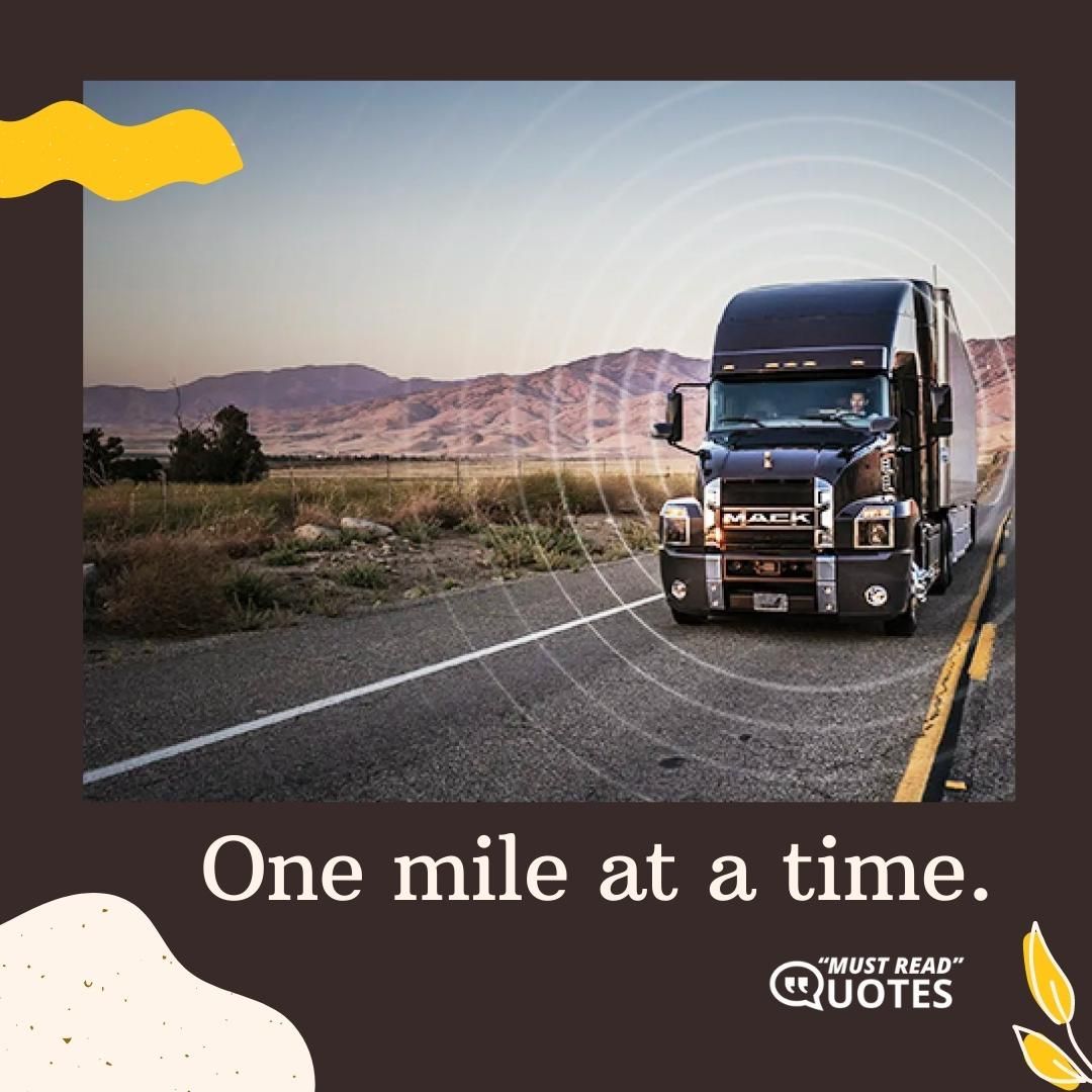 One mile at a time.