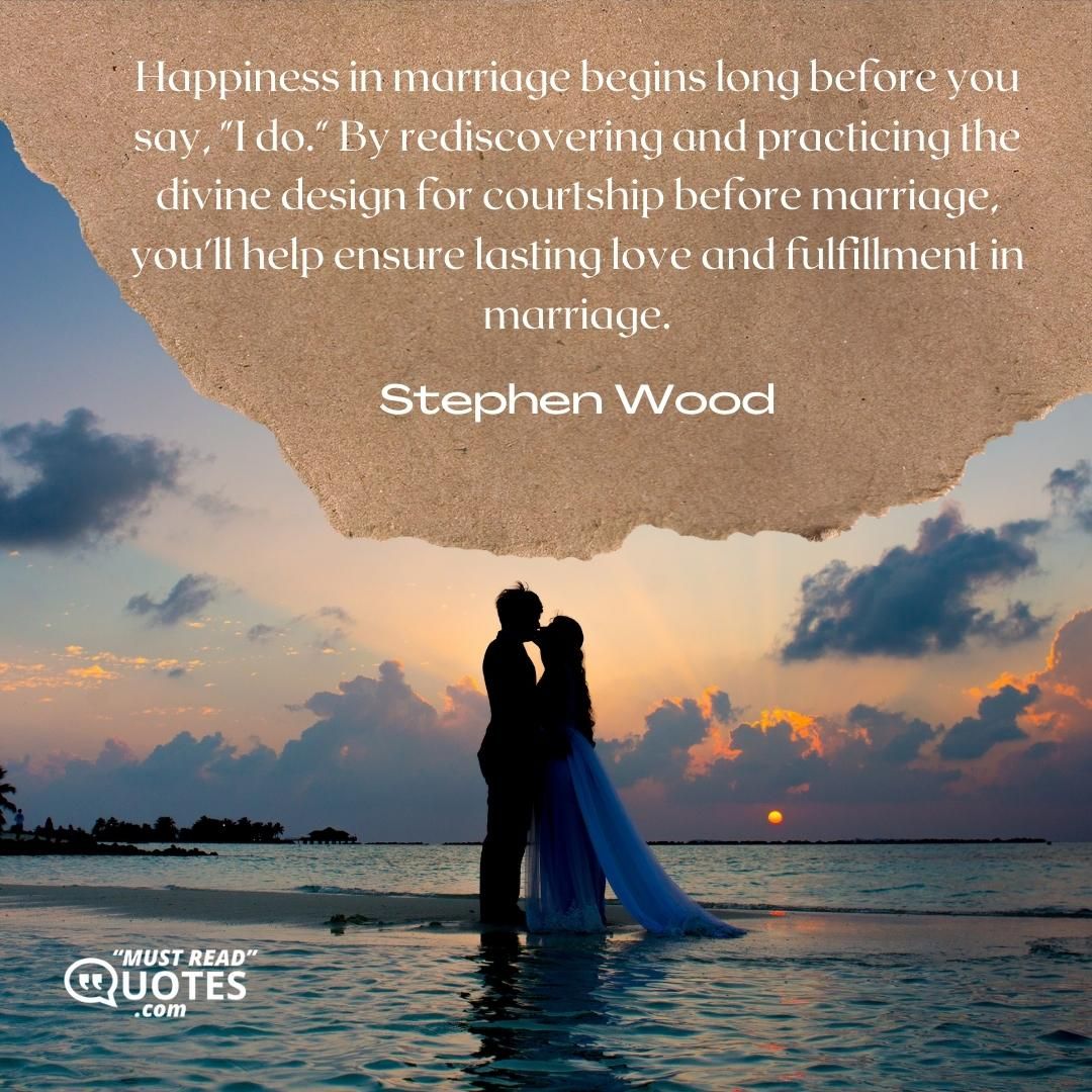 Happiness in marriage begins long before you say, "I do." By rediscovering and practicing the divine design for courtship before marriage, you'll help ensure lasting love and fulfillment in marriage.