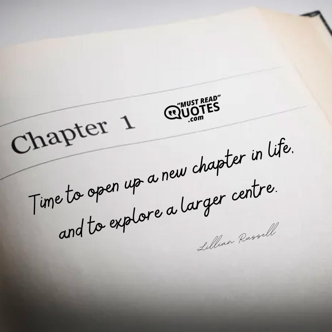 Time to open up a new chapter in life, and to explore a larger centre.