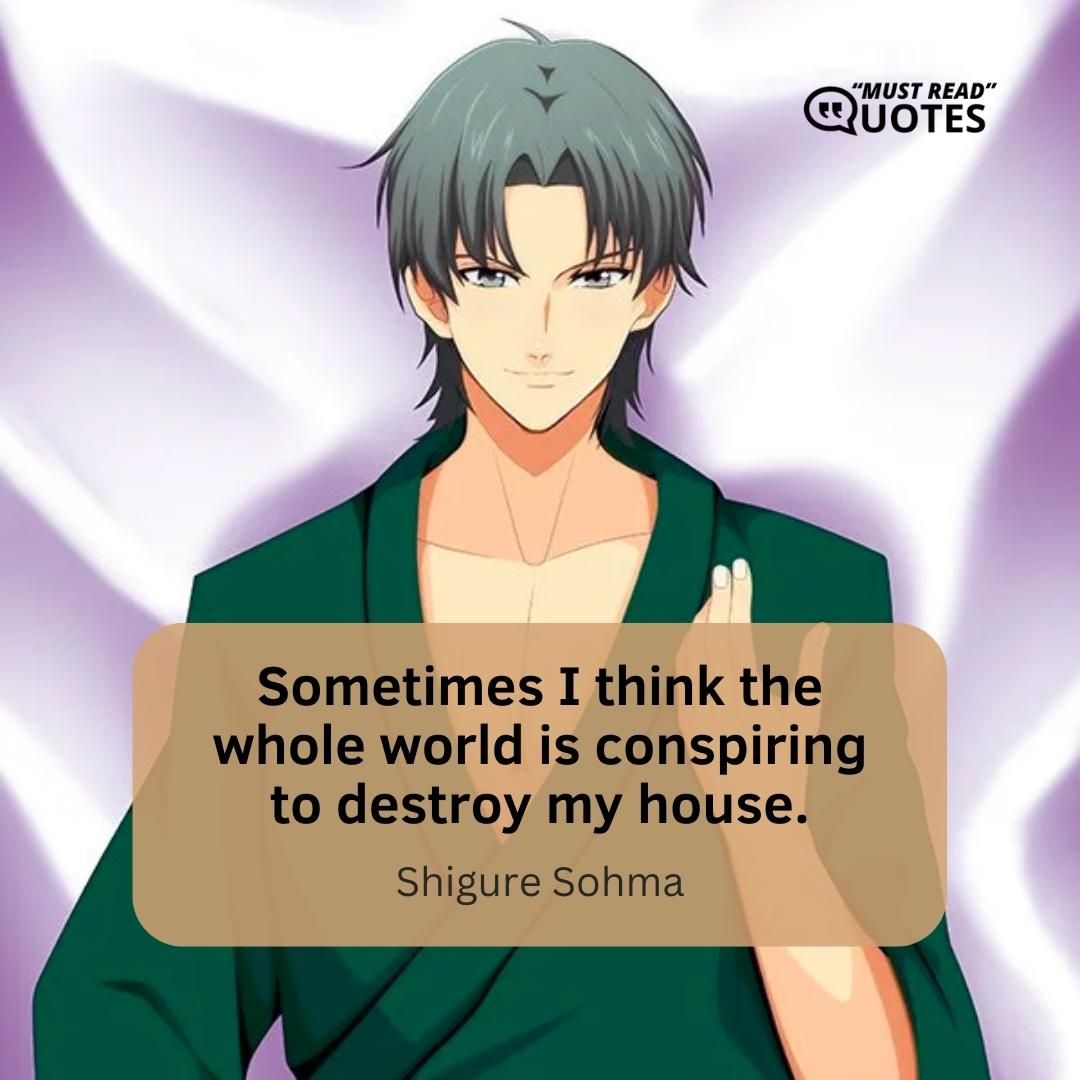 Sometimes I think the whole world is conspiring to destroy my house.