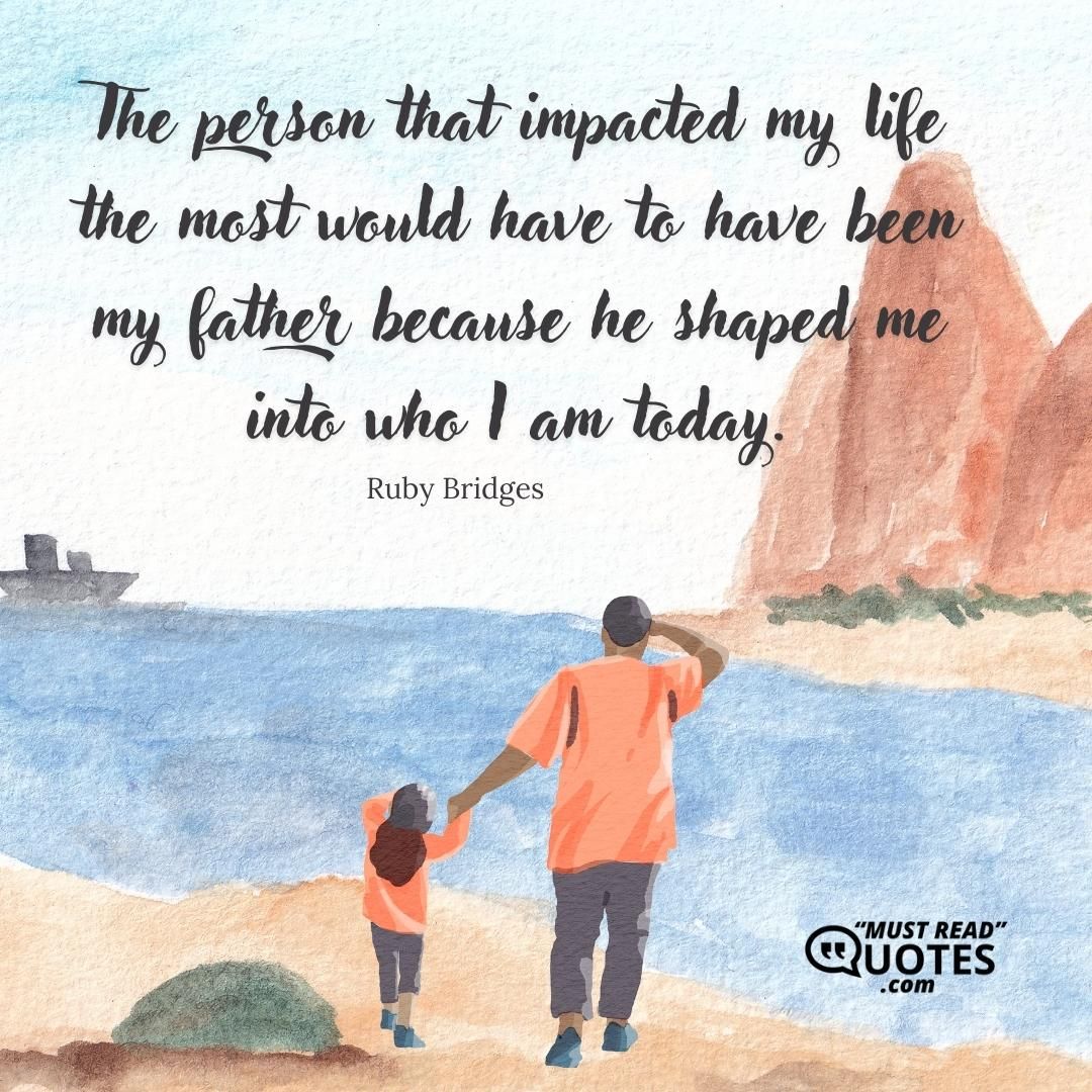 The person that impacted my life the most would have to have been my father because he shaped me into who I am today.