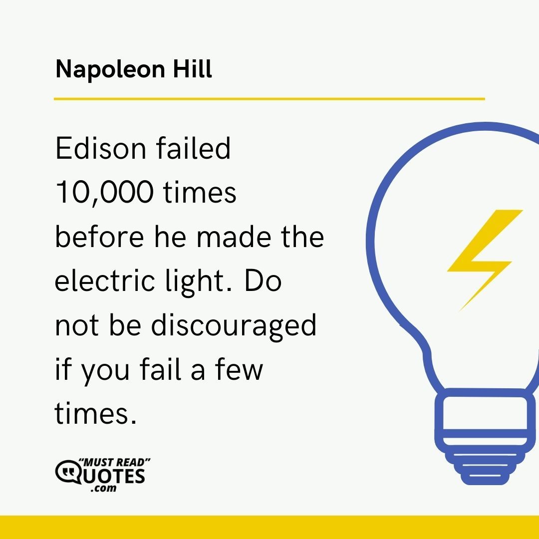 Edison failed 10,000 times before he made the electric light. Do not be discouraged if you fail a few times.