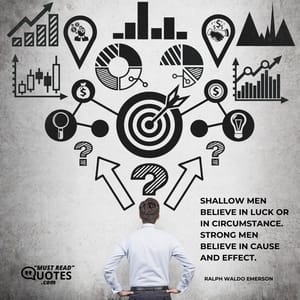 Shallow men believe in luck or in circumstance. Strong men believe in cause and effect.