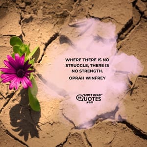 Where there is no struggle, there is no strength.
