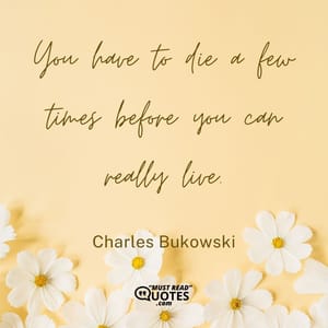 You have to die a few times before you can really live.