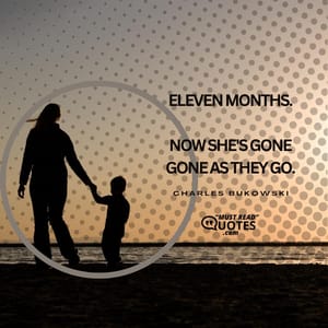 eleven months. now she's gone gone as they go.
