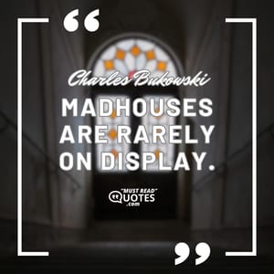 Madhouses are rarely on display.
