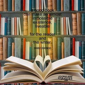 a good book can make an almost impossible existence, liveable for the reader and the writer.