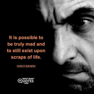 It is possible to be truly mad and to still exist upon scraps of life.