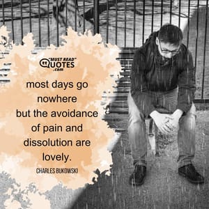 most days go nowhere but the avoidance of pain and dissolution are lovely.