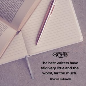 The best writers have said very little and the worst, far too much.
