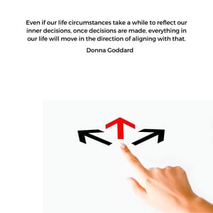 Even if our life circumstances take a while to reflect our inner decisions, once decisions are made, everything in our life will move in the direction of aligning with that.