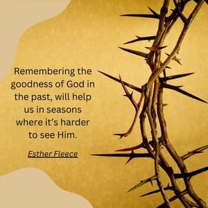 Remembering the goodness of God in the past, will help us in seasons where it’s harder to see Him.