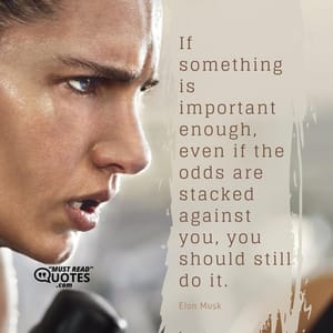 If something is important enough, even if the odds are stacked against you, you should still do it.