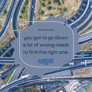 You got to go down a lot of wrong roads to find the right one.